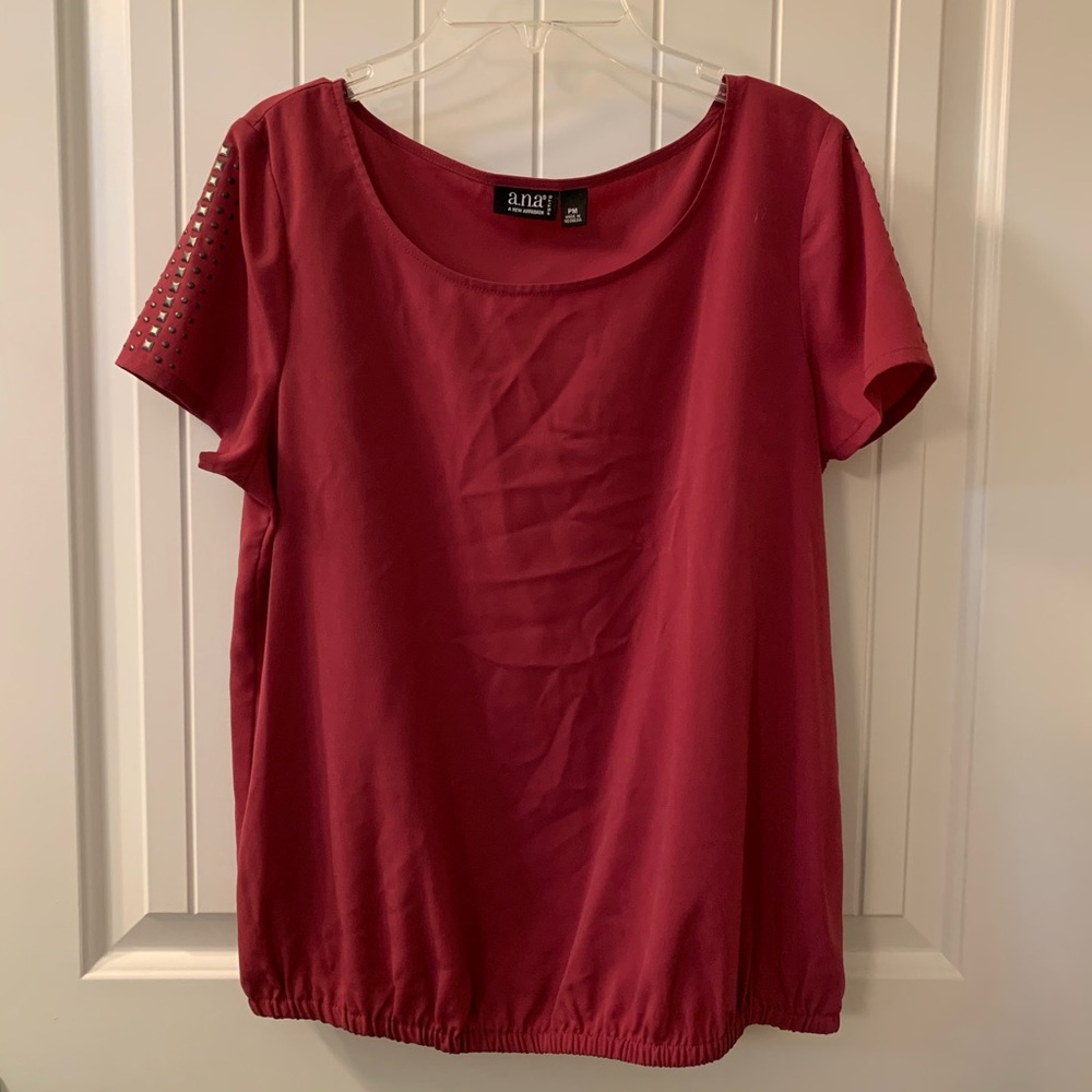 a.n.a Top Dusty Rose Embellished Stud Elas…Peasant